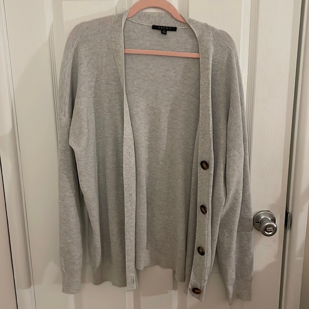 Gray cardigan